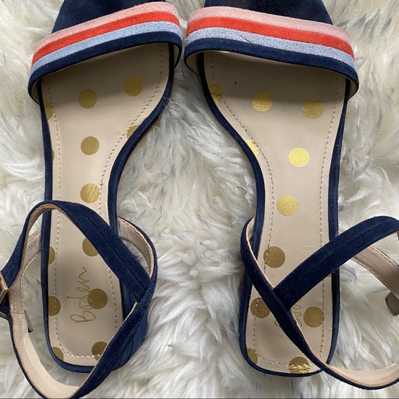 Boden  Zoe Navy Suede Striped Heeled Sandals
Boden size 38. In good condition - Picture 15 of 16